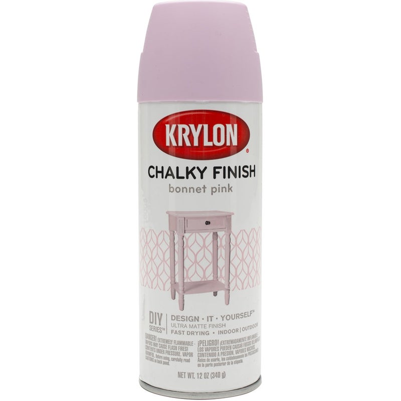 Krylon K04116000, Bonnet Pink, K04116007 Chalky Finish Spray Paint, 12 Ounce (Pack of 1) - Image 1